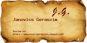 Janovics Geraszim névjegykártya
